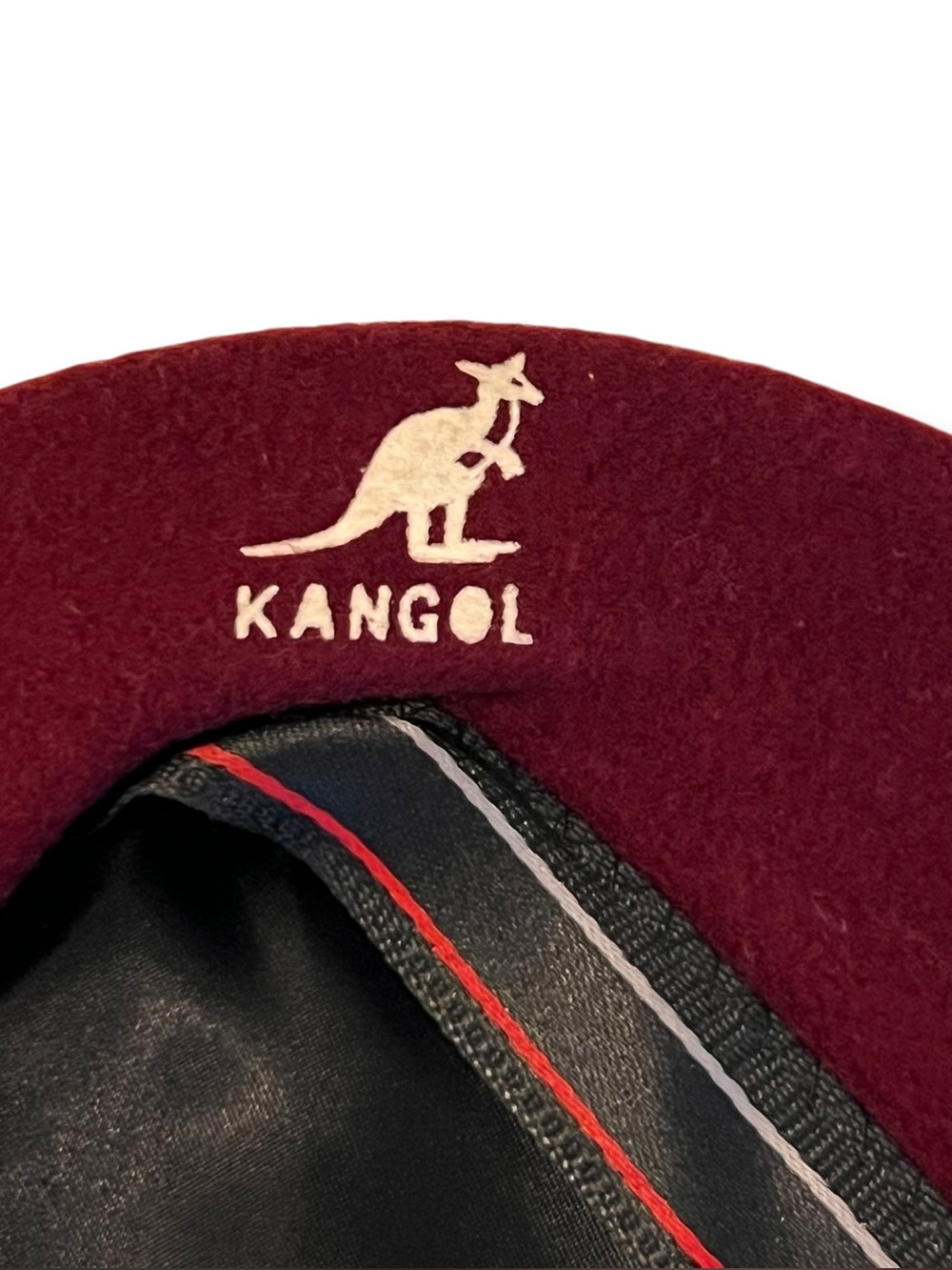 VTG Kangol Beret Hat Large 100% Pure Virgin Wool Burgundy Made In England C-3